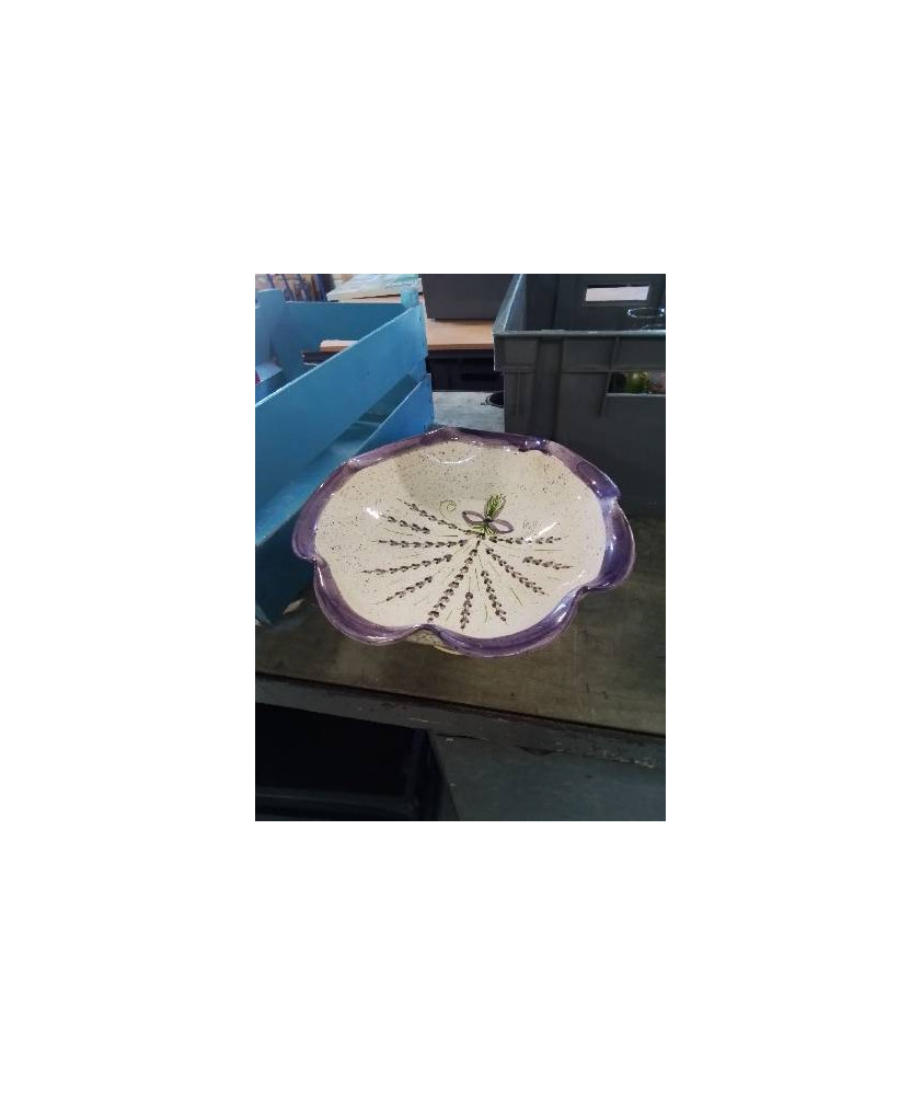 COMPOTIER CÉRAMIQUE ECRU ET MAUVE 