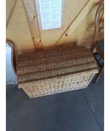 MALLE BOMBÉE RECTANGULAIRE VANNERIE 