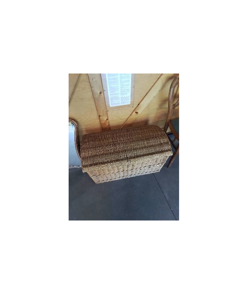 MALLE BOMBÉE RECTANGULAIRE VANNERIE 