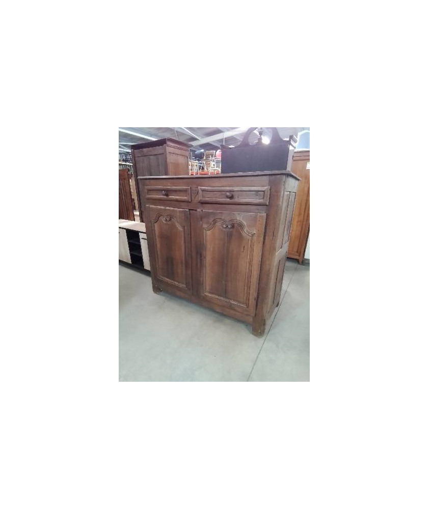 BUFFET 3 QUART BOIS MOULURÉ 2 PORTES 2 TIROIRS FIN XIXE