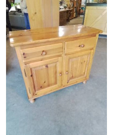 BUFFET PIN MOULURÉ 2 PORTES 2 TIROIRS 