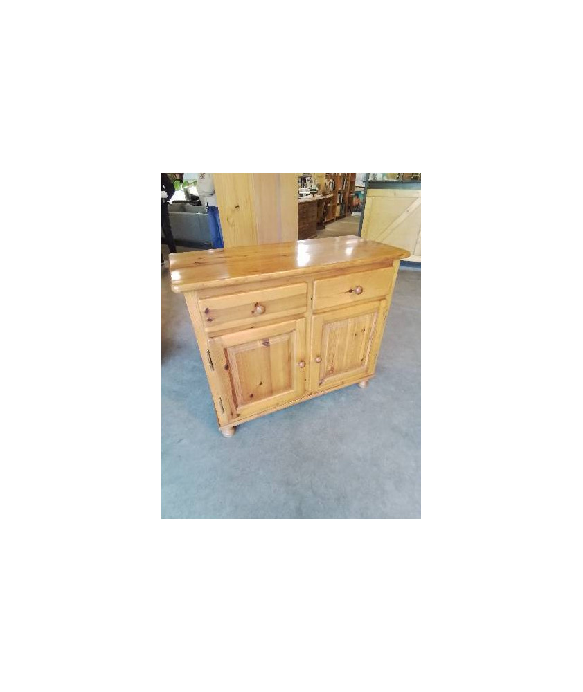 BUFFET PIN MOULURÉ 2 PORTES 2 TIROIRS 