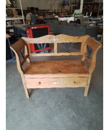 BANC PIN 1 TIROIR DOSSIER SCULPTÉ 