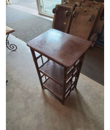 CONSOLE ROTIN ET VANNERIE 2 NICHES 