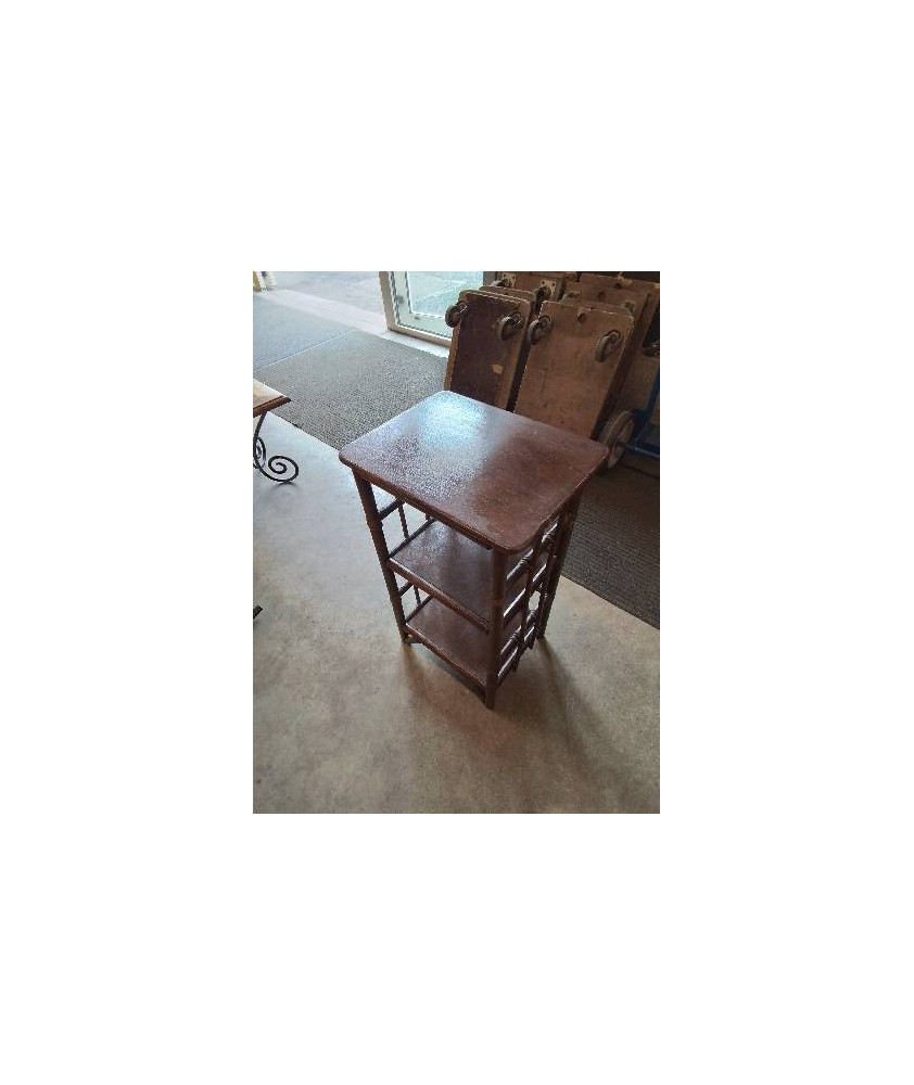 CONSOLE ROTIN ET VANNERIE 2 NICHES 