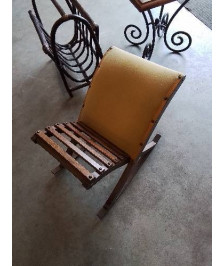 REPOSE PIEDS BASCULANT PIÈTEMENT BOIS CAPITONNÉ TISSU JAJNE