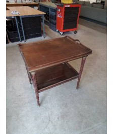 DESSERTE TABLE A THÉ ACAJOU GARNITURES LAITON STYLE LOUIS XVI 