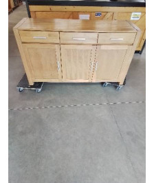 ENFILADE BOIS CLAIR 3 PORTES 3 TIROIRS 