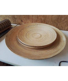 LOT DE 3 PLATS EN BAMBOU 