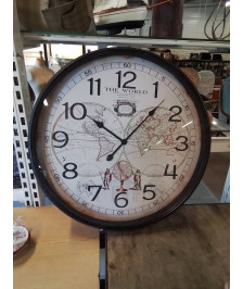 HORLOGE RONDE METAL THE WORLD