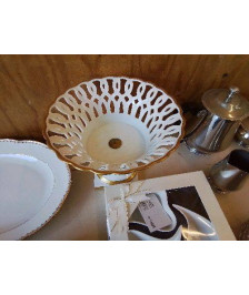 PANIÈRE A FRUITS EN CERAMIQUE BORDURE DORÉE