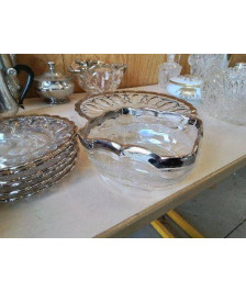 PETIT BOL ART DECO BORDURE ARGENTÉE