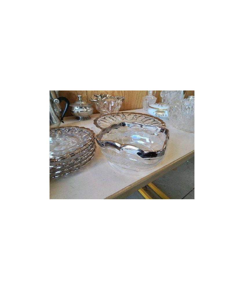 PETIT BOL ART DECO BORDURE ARGENTÉE