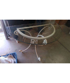 CONSOLE FER VERRE BISEAUTE 