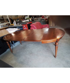 TABLE RONDE EXTENSIBLE STYLE LOUIS PHILIPPE 2 RALLONGES DE 50 CM