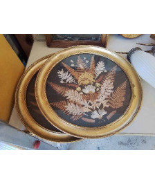 CADRE OVALE FEUILLE SÉCHÉ