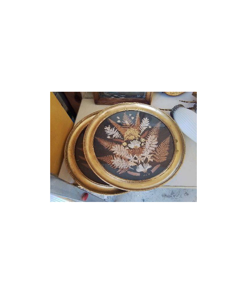 CADRE OVALE FEUILLE SÉCHÉ