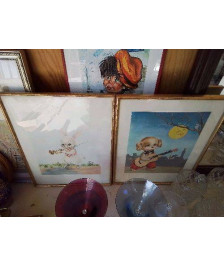 CADRE DECO ANIMAUX MUSICIEN 