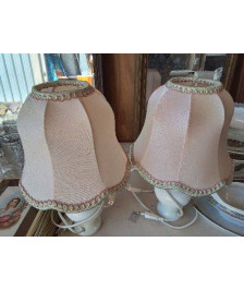 LAMPE DE CHEVET ROSE PORCELAINE 