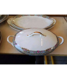 SOUPIÈRE PORCELAINE MOTIF FLORAL 