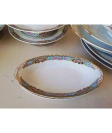 PAIRE RAVIER PORCELAINE MOTIF FLORAL 