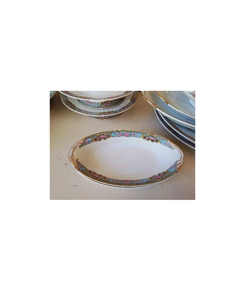 PAIRE RAVIER PORCELAINE MOTIF FLORAL 