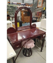 COIFFEUSE ROTIN + TABOURET 