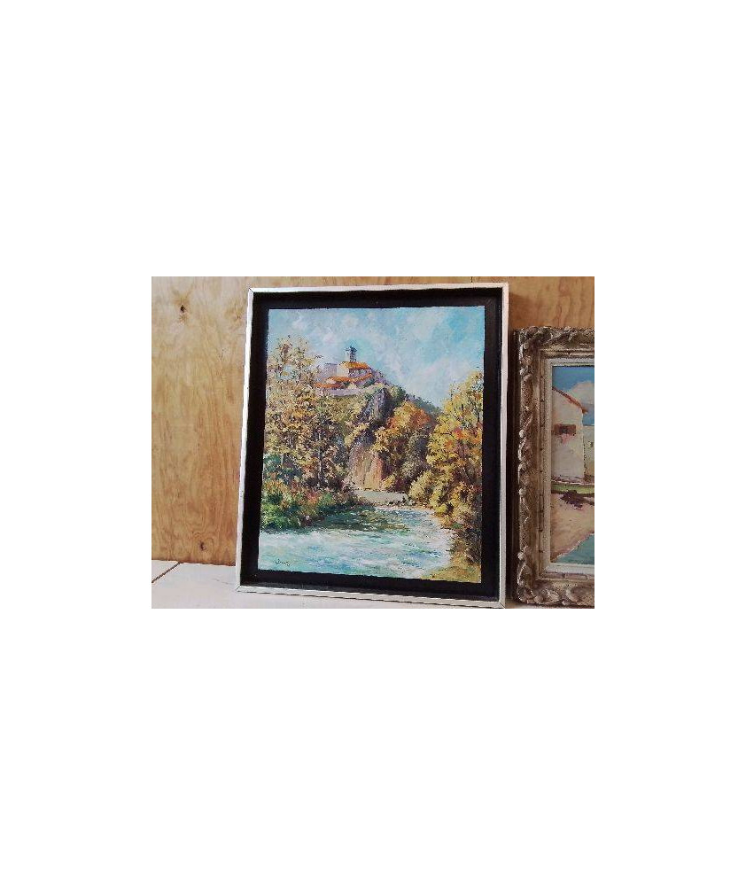 PEINTURE SUR BOIS ’ LES MONTAGNES AUVERGNATES’