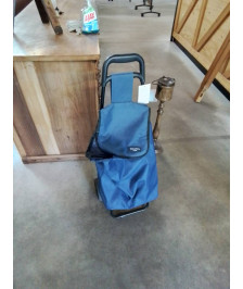 CHARIOT DE COURSE METAL ET  TOILE BLEU ZIFEL