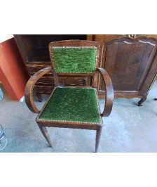 FAUTEUIL BRIDGE VELOURS VERT
