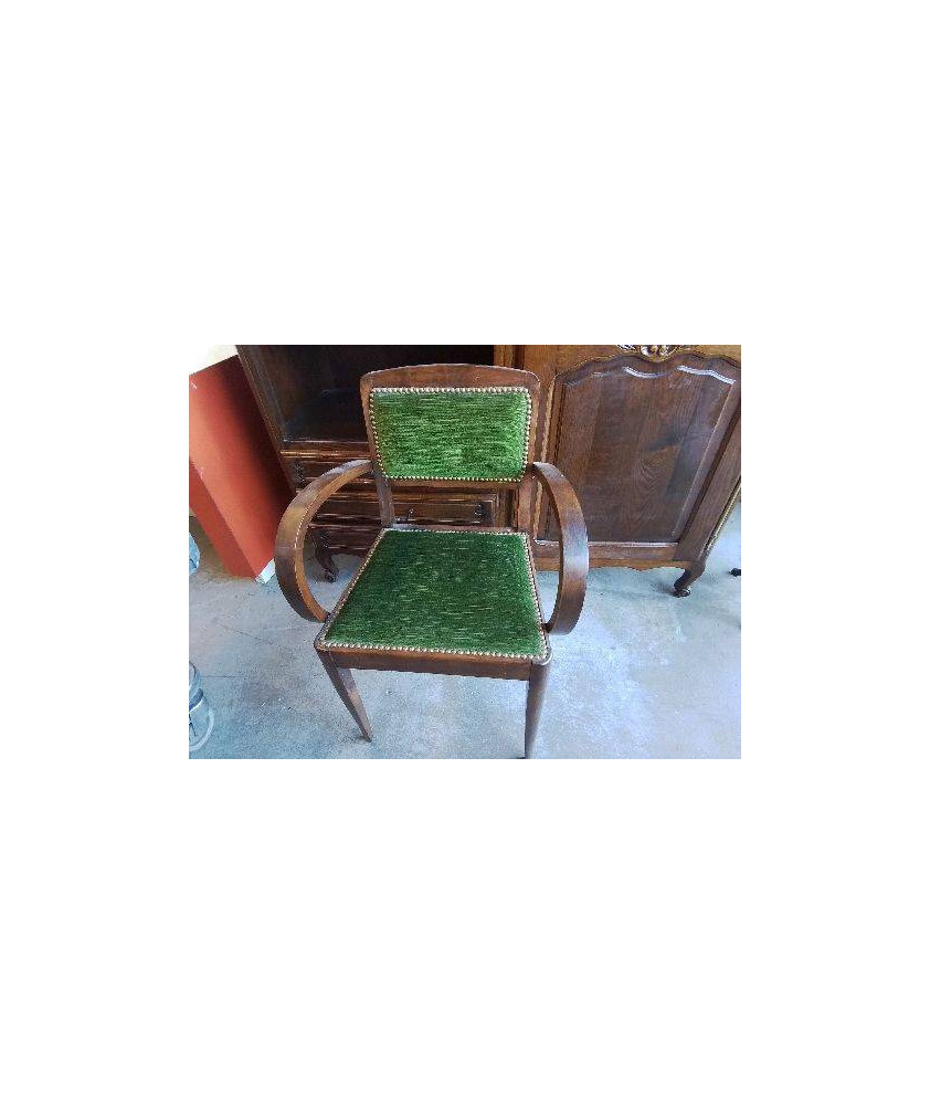 FAUTEUIL BRIDGE VELOURS VERT