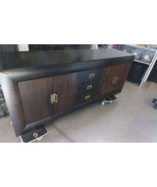 ENFILADE WENGE 4 PORTES 3 TIROIRS 200X50 HAUT 83CM