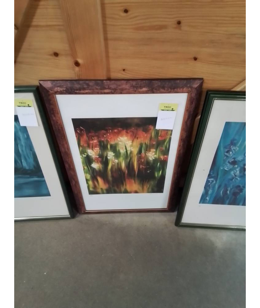 LITHOGRAPHIE NUMEROTEE FLEURS PATRICK WARAVKA 1942 35X42