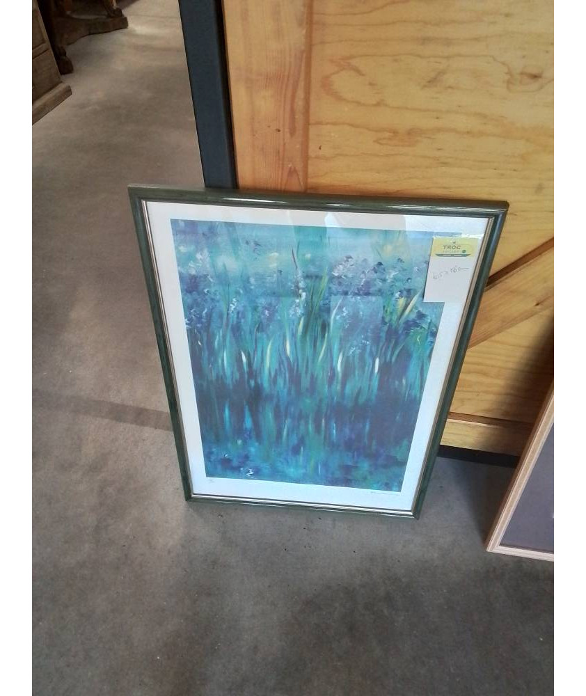 LITHOGRAPHIE NUMÉROTÉE FLEURS BLEUES PATRICK WARAVKA 1942 41X56