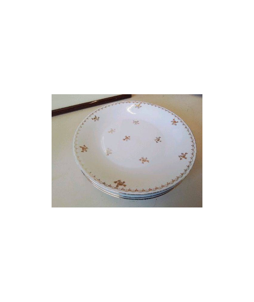 LOT DE 4 ASSIETTE PLATES EN PORCELAINE 
