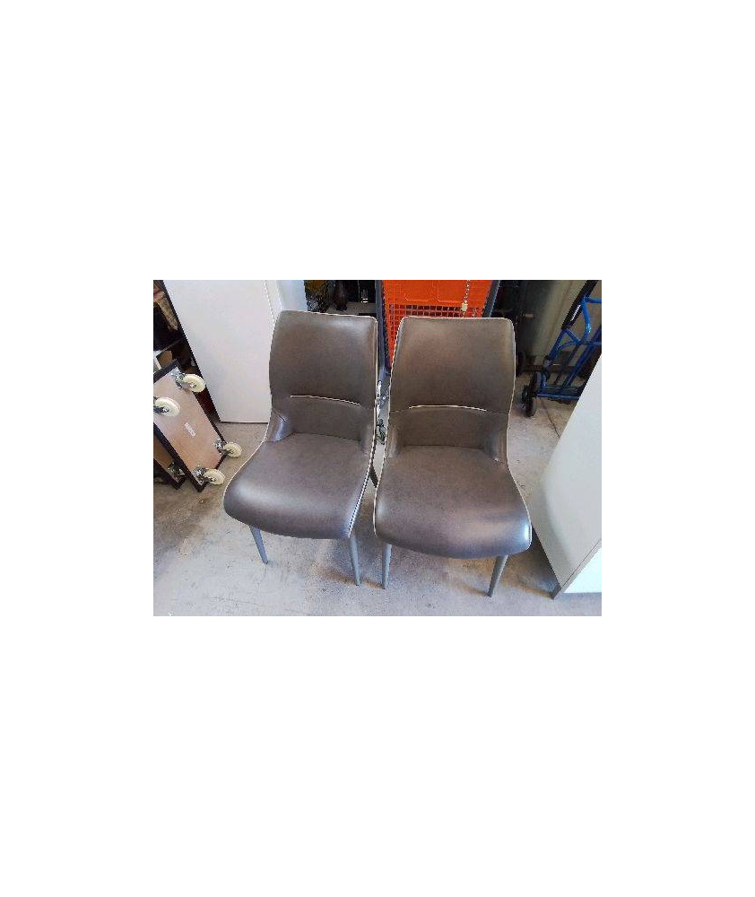 CHAISE GRISE SIMILICUIR 