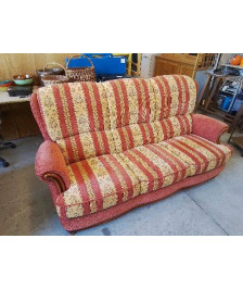 CANAPÉ 3 PLACES TISSUS ET BOIS 