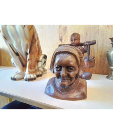 SCULPTURE VISAGE EN BOIS 