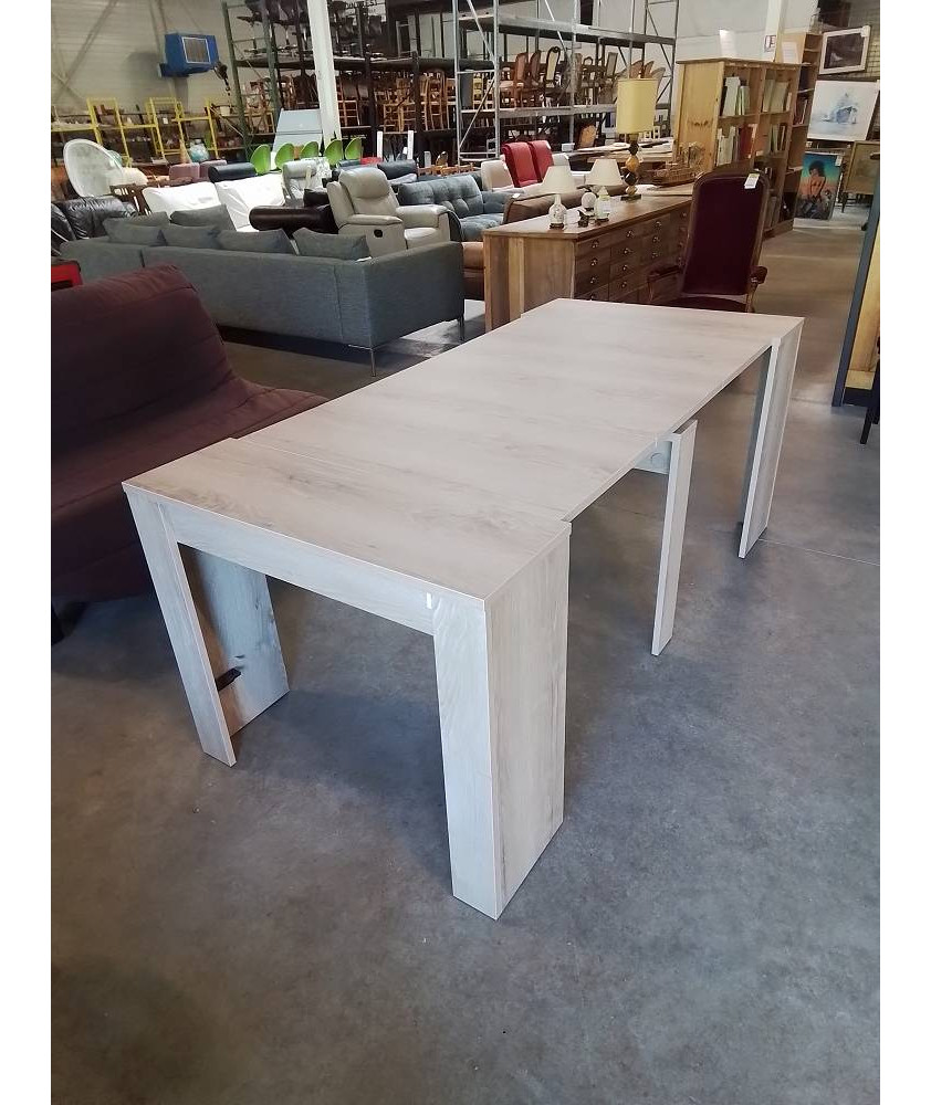 TABLE EXTENSIBLE BOIS CLAIR A 3 RALLONGES DE 45 CM