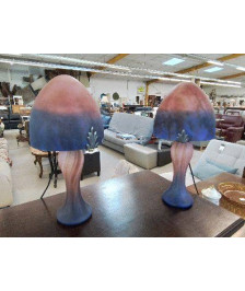 LAMPE TYPE GALET PIED BLEU 