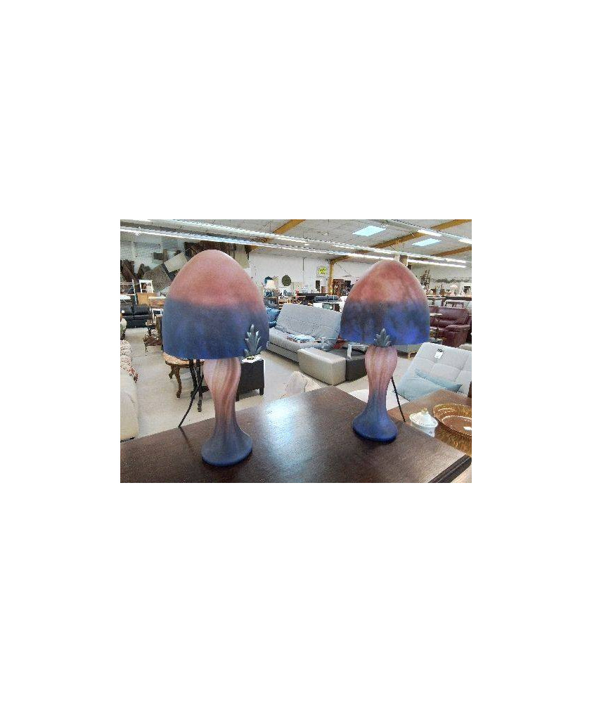 LAMPE TYPE GALET PIED BLEU 