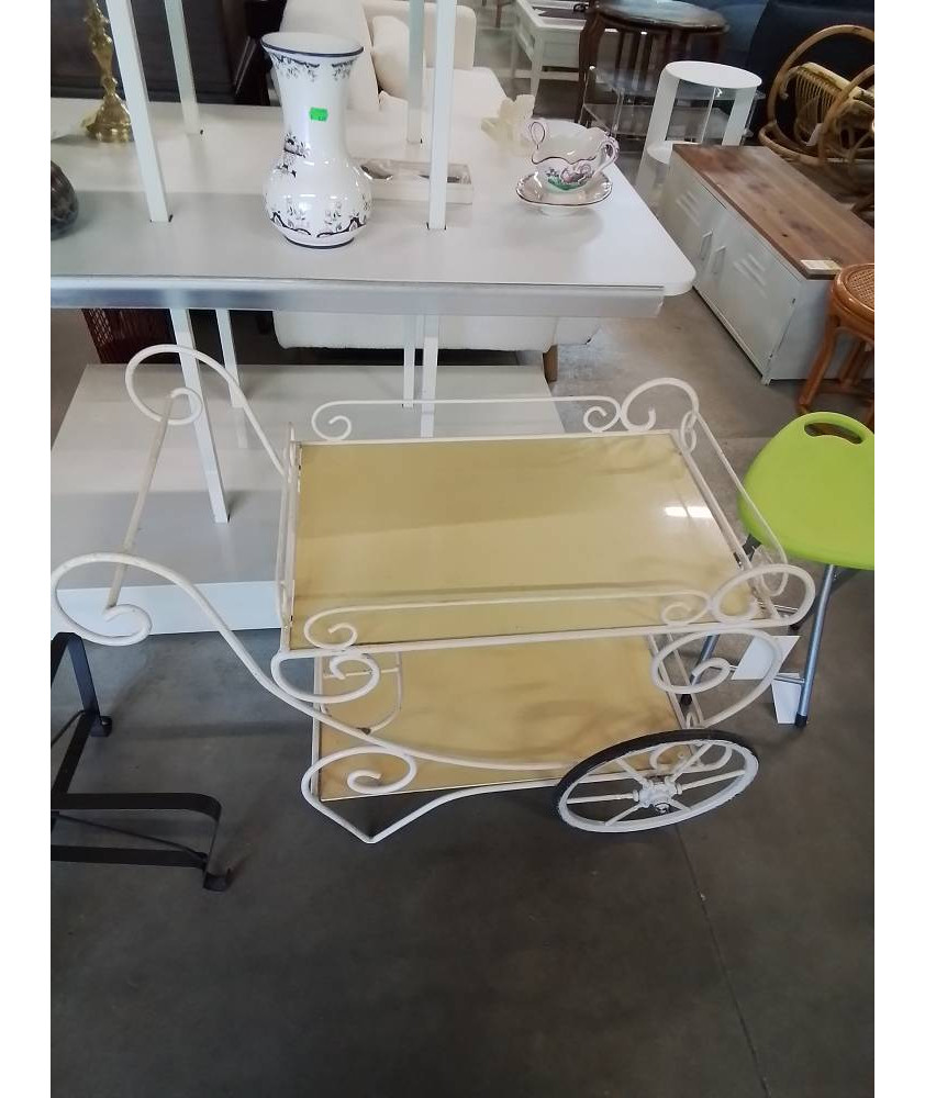 DESSERTE DE JARDIN FER FORGE PEINT 