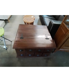 TABLE BASSE COFFRE 8 TIROIRS 