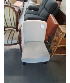 CHAUFFEUSE NAPOLÉON III  PI3DS BOIS NOIRCI TISSU ECRU