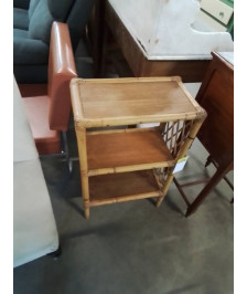 BIBLIOTHÈQUE ROTIN ET BOIS 2 TABLETTES 