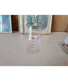 VERRE A BIERE BORDURE DORÉ 