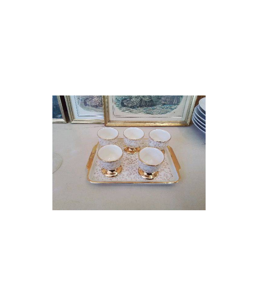 LOT DE 5 COQUETIER ET SON PLATEAU 