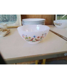 BOL BLANC AVEC MOTIF FLORALE 