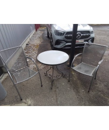 ENSEMBLE DE JARDIN TABLE+2 CHAISES 