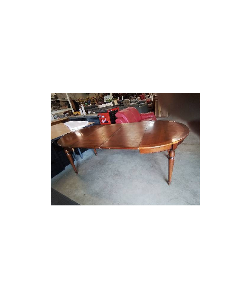 TABLE RONDE EXTENSIBLE STYLE LOUIS PHILIPPE 2 RALLONGES DE 50 CM